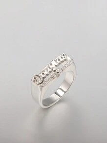 定制个性化名字说唱歌手风格心形和蕾丝花雕花戒指，父亲节礼物，母亲节礼物，情人节礼物，生日周年纪念礼物，毕业礼物，圣诞礼物，送给家人、朋友和同学的高端礼物，时尚、秋季时尚、复古、野性、朋克定制、个性化、独特，适合送给女朋友、妈妈、家人、朋友、女儿、她、祖父母、男朋友、爸爸、儿子的周年纪念日、生日、日常穿着、舞会、母亲节、情人节、毕业典礼、婚礼、父亲节、派对 - 銀色 - 查看 9