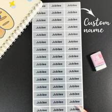 100pcs Customized Name Stickers With Cartoon Animals For School Stationery, Waterproof Personalized Labels, Waterproof, Seal, No-Iron, Reusable, Adhesive Exquisite, Cute, Adorable, Colorful Custom, Personalized, Unique Ideal Gifts For Him Her, Family, Friends, Son, Daughter, School Students, Kids For Anniversaries, For Children's Day, For Birthdays School, Home, Valentine Day, Valentine Day Decor Graduation