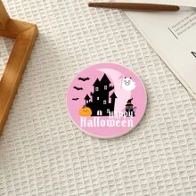 1 件陶瓷软木杯垫，万圣节彩绘设计，耐热、防水、防烫杯垫，简约节日礼物，艺术家居装饰，万圣节装饰，家居装饰万圣节派对 - 彩色 - 查看 9