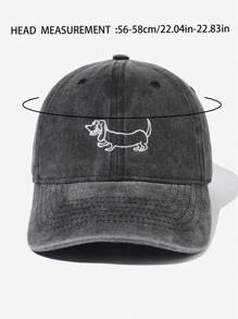 1 Máy Tính Rửa Sạch Vintage Dễ Thương Dachshund Thêu Chống Nắng Mũ Bóng Chày Thích Hợp Cho Kỳ Nghỉ Giải Trí Ngoài Trời - màu đen - Xem 5