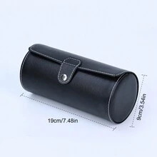 A Full Body Leather Cylindrical Watch Case That Can Hold Three Watch Storage Boxes, Easy To Carry And Store - one-size - View 2