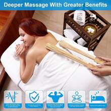 1PC Bamboo Massage Sticks,Bamboo Therapy Massage Body Tool For Relax Muscles - Apricot - View 4