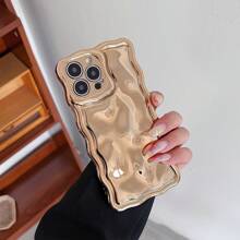 Electroplated Floral & Meteorite Pattern Silver Phone Case Compatible With IPhone 16/16 Pro/16 Pro Max/16 Plus/16e, Premium Design