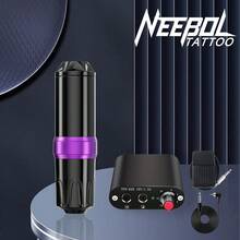 Neebol 1套刺青機套裝，包含電源供應器、腳踏板、刺青筆、刺青槍等，適用於刺青藝術師和初學者 - 美規A型插(110-127V) - 查看 1