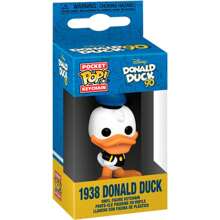 Disney PORTE-CLÉS POCKET POP DISNEY 90E ANNIVERSAIRE DONALD DUCK 1938 - Porte-clés sous licence officielle - Design exclusif - Durable et résistant - Cadeau parfait - Léger et compact