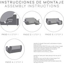 Eysa Chaise Longue Sofa Cover Right Arm Extra Soft Touch Fabric - Sofa Cover Protection And Elegance For Your Home - Sofa Cover 100% Made In Spain - 灰色 - 查看 4