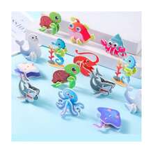 KIT5 Papel Infantil Quebra-cabeça Tridimensional Quebra-cabeça Tridimensional de Tridimensional Quebra - Azul - Visão 4