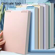 1pc 240-Page Ultra-Simple Solid Color Notebook, 360° Page Turning Detachable, A5 Horizontal Line Notebook - Ideal For Students, Office, Back To School Gifts Back To School - Multicolor - View 1