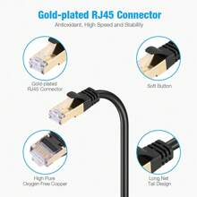 1-15m Lan Kabel CAT8 Netzwerkkabel Internet DSL Router Patch Kabel Ethernet RJ45 Ideal für PC, Notebook, Laptop, TV, Spielekonsolen wie Playstation PS4 und PS5 oder auch Xbox Series S und X, PC, Router, Netzwerk-Kameras, Netzwerk-Drucker, Server, Smart-TV , Media-Player, Surroundverstärker, Internet-Radios usw - Schwarz - Übersicht 3