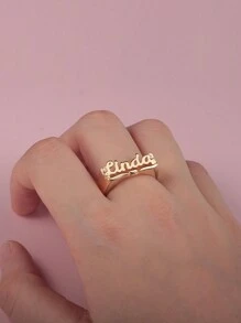 Customized Personalized Name Euromerican Style Rapper Lace Ring, Ideal For Father's Day, Mother's Day, Valentine's Day, Birthday, Anniversary For Birthdays, For Daily Wear, For Prom, For Mother's Day, For Valentine's Day, For Graduation, For Weddings, For Father's Day, For Party