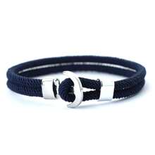 New Unique Men Bracelet Rope Double Layer Milan Thread Navigation Anchor Bracelet  ﻿ ﻿