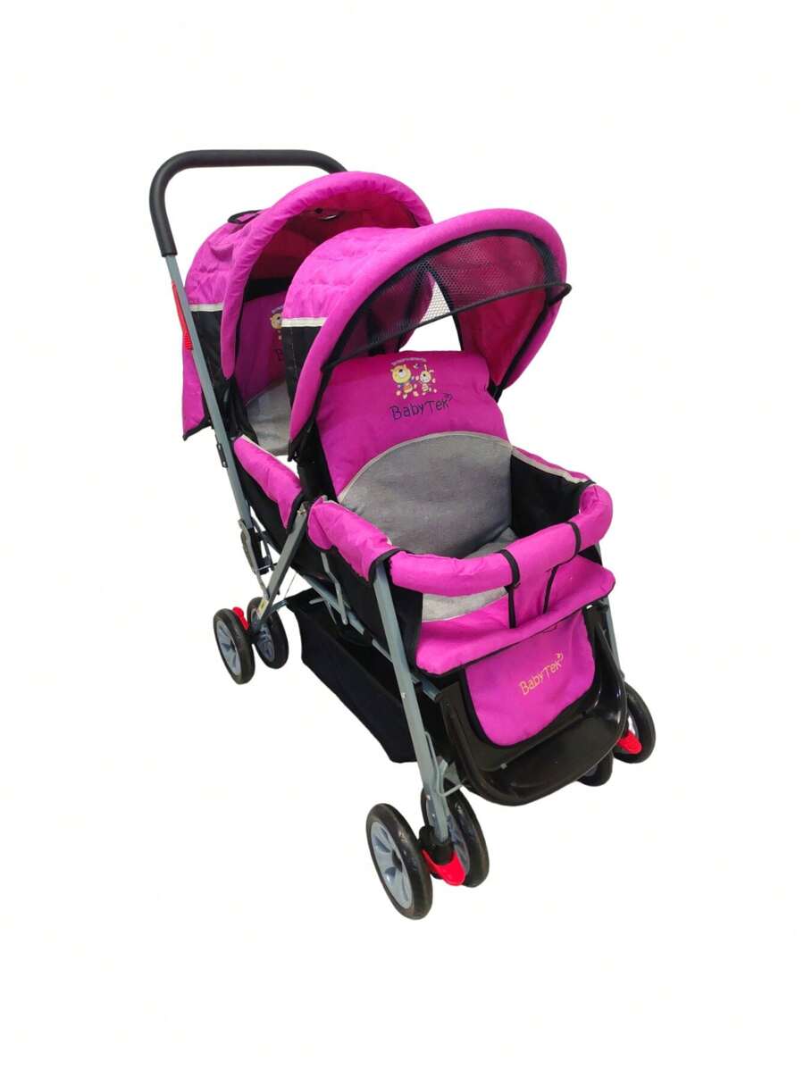 Carriola Doble para Bebe y Niño Gemelar Plegable 8 llantas