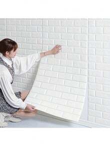 2米長易於貼的3D泡沫牆磁貼 - 防水，防潮且易於清潔 - 適用於廚房，客廳，浴室和走廊裝飾 - 彩色 - 查看 2