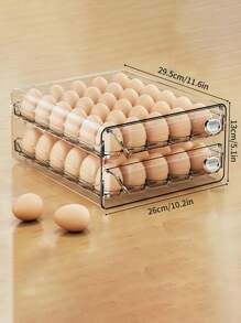 1層/2層，蛋類儲存盒，可堆疊的PET蛋類儲存組，多層蛋托容器，抽屜式蛋類儲存組織架，透明保鮮整理盒，適用於廚房及冰箱使用