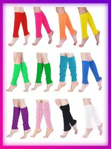 1/3 双女式霓虹纯色针织保暖秋冬，温暖优雅的腿袖舞会万圣节 - 多色 - 查看 13