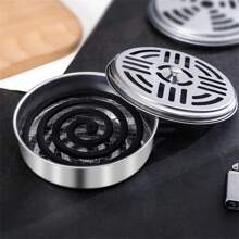 Mosquito Coil Box Manufacturer Stainless Steel Mosquito Coil Box Home Flame Resistant Mosquito Coil Box Outdoor Mosquito Coil Box With Lid Ash Tray - Silver - View 5