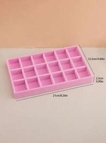 Pink Jewelry Display Tray - Spacious Ring Earring Organizer, Velvet Jewelry Tray - Stackable Drawer Storage Box For Rings & Earrings, Innovative And Creative Storage Solution For Rings, Earrings, Bracelets, Necklaces & Brooches. Soft & Space Saving, Premium Storage Solution, Desk Drawer Organizer, Elegant Organizer Bathroom Vanity Must-Have, Jewelry And Decor - Multicolor - View 7