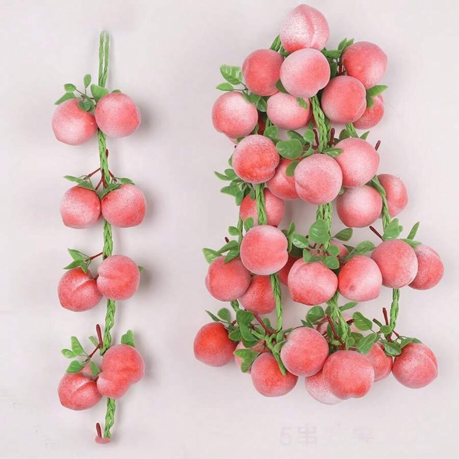 1 Nhân Tạo Nhánh Cây Táo Chống Đỡ Trang Trí Để Sắp Xếp Cảnh, Chụp Ảnh Tĩnh Vật Và Trưng Bày Trái Cây - đào có lá - Xem 1