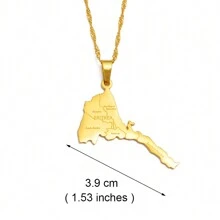 1pc Eritrea Map With City Name Pendant Necklaces Women Girls Silver Color/Gold Color Jewelry African Map Of Eritrean - Multicolor - View 5