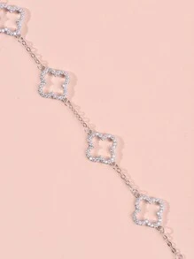 1pc Lucky Four-Leaf Clover Stylish Women's Bracelet With Cubic Zirconia, Surprise Gift For Valentine's Day, Birthday, Mother, Girlfriend, Daughter Valentines