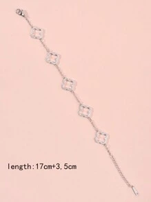 1pc Lucky Four-Leaf Clover Stylish Women's Bracelet With Cubic Zirconia, Surprise Gift For Valentine's Day, Birthday, Mother, Girlfriend, Daughter Valentines