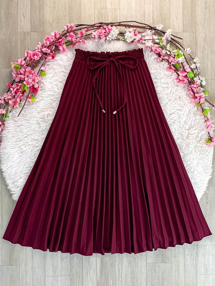 Women Skirts - Burgundy - View 1