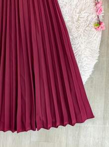 Women Skirts - Burgundy - View 2