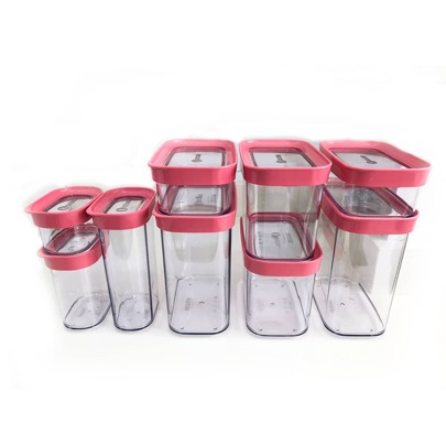 Kit Conjunto Cozinha 9 Potes Herméticos Mantimentos Temperos