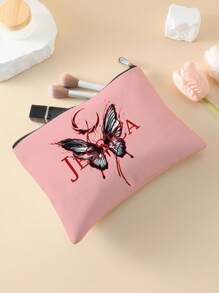 随机图案新款化妆包，定制照片化妆包，可根据您的独特设计定制，轻质防水帆布拉链化妆包也非常适合零钱包、铅笔盒，非常适合购物、约会、度假、旅行、节日、派对或作为返校礼品店