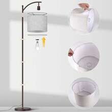 Arched Floor Lamp With Remote Control And Bulb Included - màu nâu - Xem 6