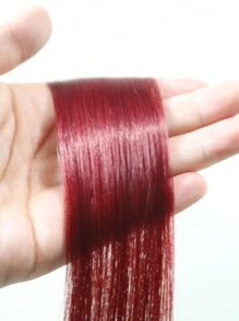 10 cái/gói tóc nối kẹp nhiều màu sắc, tóc nối tổng hợp rực rỡ cho tiệc tùng/lễ hội dành cho phụ nữ - Màu Đỏ Sâu - Xem 7