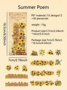 30 CÁI Chủ Đề Vườn Lãng Mạn Trang Viên Hoa Và Cây Thiết Kế DIY Handmade Nhật Ký Nhãn Dán Trang Trí Hoa Dream Series Nhãn Dán Chống Thấm Nước PET Thích Hợp Cho Sổ Lưu Niệm Làm Thiệp Nhật Ký Học Sinh Giáo Viên Cắt Dán Đồ Dùng Nghệ Thuật - Nhiều màu - Xem 13