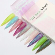 MAOMIA Bộ 6 cuộn trang trí móng tay màu gradient huỳnh quang bằng lưới neon đầy màu sắc Miếng dán chuyển lá móng tay Lưới màng móng tay Đồ dùng nghệ thuật làm móng bằng giấy bạc, Làm móng acrylic - Nhiều màu - Xem 7