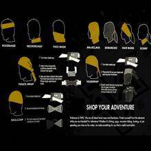 1pc Funny Mask Series, Multi-Functional, Magic Headband Seamless Riding Mask Windproof Sunblock Neck Cover, Hip Hop Motorcycle Riding, Face Towel Head Cover Ski Mask - Multicolor - View 11