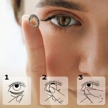 UYAAI 1-Year Disposable Colored Contact Lenses For Makeup And Disguise Techniques, Suitable For Halloween Costumes And Role-Playing - Purple - View 4