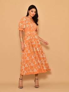 Women Midi Dresses - 駝色 - 查看 2
