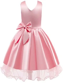 Vestido Elegante Para Fiesta, Cumpleaños, 3 años, bautizo. - Rosa - Ver 1