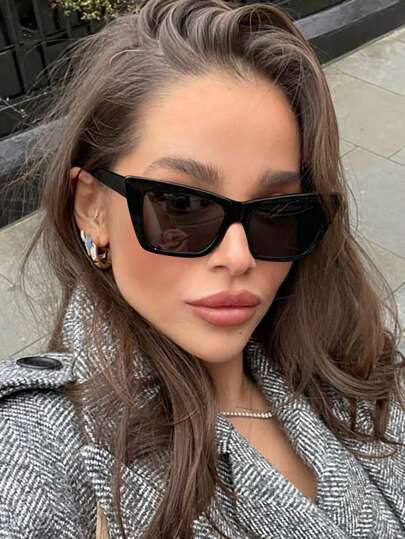 1/2/3 PCS Women's Acrylic Casual Cat Eye Fashion Black Sunglasses For Summer Vacation Outing And Photo Wear Fashionable Shade Elegant Outfit Family Outings Travel Vacation Holiday For Summer Beach Vacation,Outdoor,Travel