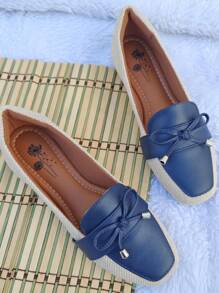 Sapatilha Feminina Mocassim Bico Quadrado Azul Moda Mulher Sandalia Chinelo Papete Calcado Feminino Salome Bota