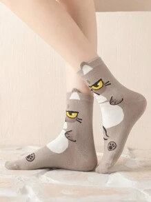 5 paia di calzini alla caviglia morbidi e traspiranti con motivo carino a orecchie di gatto, adatti da abbinare a sneaker, scarpe casual e qualsiasi tipo di calzature per il ritorno a scuola