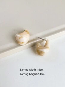 1 đôi Bông tai Hoop hình giọt nước kiểu dáng đơn giản hợp thời trang - Hoa tai - Xem 12