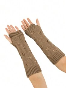 1 đôi găng tay nữ màu kaki khoét lỗ, ấm áp, thích hợp cho mùa xuân/thu/đông, mỏng nhẹ và đa năng, phù hợp cho học sinh mẫu giáo, có thể dùng làm găng tay hở ngón hoặc ống tay không ngón, lý tưởng cho đi hộp đêm, khiêu vũ, vận động, bảo vệ tay hoặc phối đồ hàng ngày vào mùa hè. - Màu Khaki - Xem 4