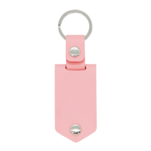 定製照片鑰匙扣，不鏽鋼標籤與刻字皮革鑰匙鍊，個性化男女禮品 - 粉色 - 查看 9