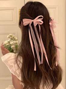 2 chiếc kẹp tóc công chúa dễ thương và đáng yêu cho bé gái, kẹp tóc nơ nhiều lớp phong cách múa ba lê cổ điển cho nữ sinh siêu tiên, trang trí tóc đuôi ngựa cho mùa tựu trường, trang phục hàng ngày, tiệc tùng, khiêu vũ khiêu vũ, quà tặng - 2 chiếc kẹp tóc nơ ruy băng ren - Xem 9