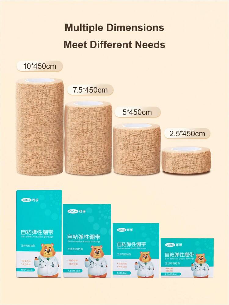 Vendaje elástico autoadhesivo para envolver, fijar y ventilar los dedos y tobillos, envoltura atlética para deportes y entrenamiento al aire libre - Albaricoque - Añade 9