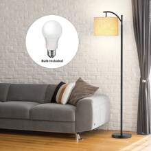 Arched Floor Lamp With Remote Control And Bulb Included - 黑色 - 查看 7