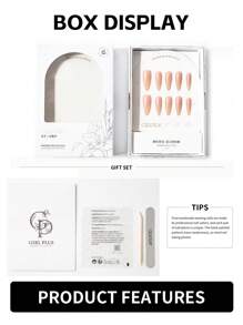 GIRL PLUS GIRLPLUS『甘露寺』10入組手工製造的假指甲棺材型式，粉綠漸層長指甲藝術推薦夏季指甲藝術，時尚美甲套裝，適合女性和女孩日常穿戴，隨貼式指甲，美甲用品 - 彩色 - 查看 5