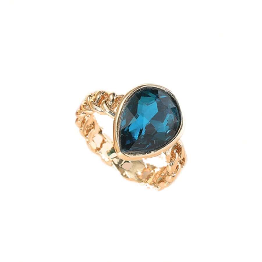 Klaudinni Jaz-Min Princess Engagement Ring - Royal Blue - View 1