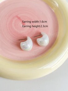 1 đôi Bông tai Hoop hình giọt nước kiểu dáng đơn giản hợp thời trang - Hoa tai - Xem 25