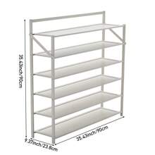 LIVINGANDHOME Living And Home Free Standing Foldable Shoe Storage,Bamboo Shoe Storage Rack Shoe Shelf,Home Door Shoe Shelf Organizer Rack,Installation-Free Multi-Layer Shoe Racks For Entryway, Corner,Closet, Hallway, Bedroom - White - View 10